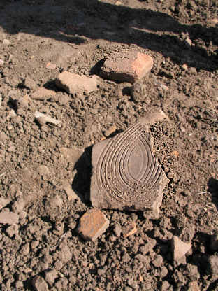 Römische strigilierter Wandziegel