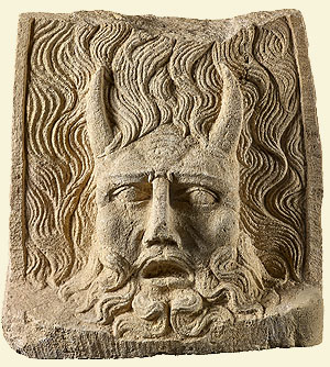 Maske des Flussgottes Rhenus aus Bonn, 2. Jh. n. Chr., LVR-LandesMuseum Bonn. Foto: J. Vogel, LVR-LandesMuseum Bonn.