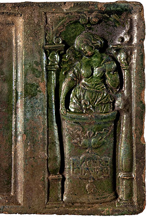 Ofenkachel mit Darstellung einer Lucrezia