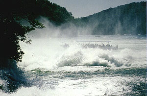 Rheinfall mit sprühender Gischt