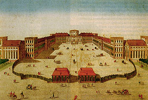 Schloss Mannheim. Guckkastenbild von G.M. Probst, 1755. Wikimedia Commons /PD