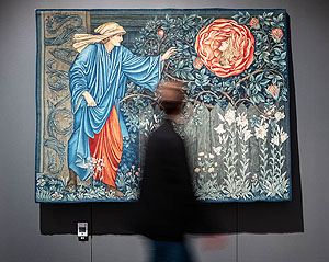 Sir Edward Burne-Jones und William Morris Wirkteppich „Der Pilger im Garten oder das Herz der Rose“ Entwurf: London, vor 1896, 