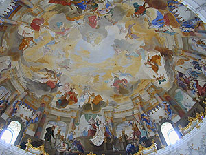 Schloss Bruchsal, Deckenfresko im Kuppelsaal.