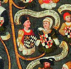Detail: Pfalzgraf Ruprecht III., Römischer König, und seine Frau Elisabeth von Zollern.