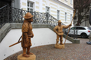 Detail aus dem Deckenfresko: Pater Mohr mit Flügeln.